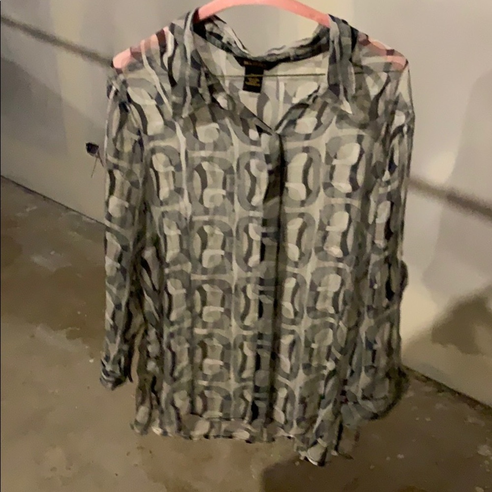 Gray Silk blouse.